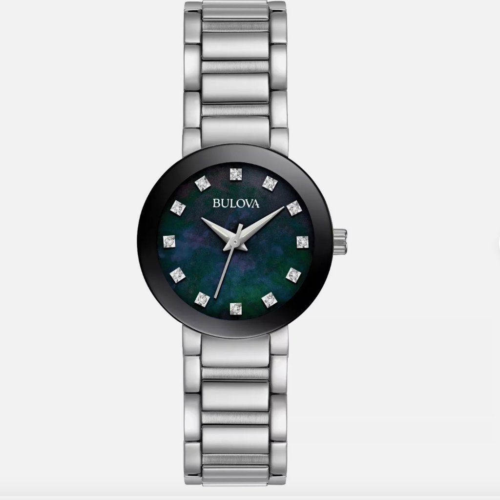 Bulova Diamond Dial Silver Womens Watch